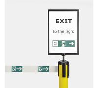 Soporte de rótulos para postes de cinta en formato DIN A4