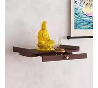 Soporte de santuario de Buda, altar de pared de madera maciza para decoración del hogar, mesa de ofrenda de meditación, pedestal personal de santuario