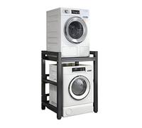 Soporte de secadora ajustable y kit de apilamiento para lavadora de carga frontal y secadora, estante de almacenamiento portátil, capacidad de 400 kg, ahorro de espacio