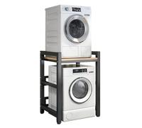 Soporte de secadora de altura ajustable, kit de apilamiento para lavadoras de carga frontal y secadoras, estante de almacenamiento sobre lavadora con capacidad de carga de 400 kg, 75 x 65 x 105 cm