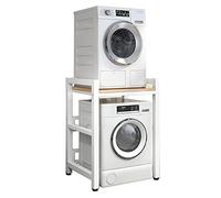 Soporte de secadora de altura ajustable, kit de apilamiento para lavadoras y secadoras de carga frontal, estante de almacenamiento para lavadora de 400 kg de capacidad de carga, ahorro de espacio para
