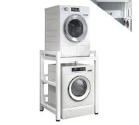Soporte de secadora de altura ajustable, kit de apilamiento portátil para lavadora de carga frontal, estante de 400 kg de capacidad, estante de ahorro de espacio para cocina o baño