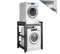 Soporte de secadora de altura ajustable, kit de apilamiento portátil para lavadora y secadora de carga frontal, capacidad de 400 kg, ahorro de espacio, estante pequeño de cocina y baño