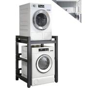 Soporte de secadora portátil de altura ajustable y kit de apilamiento para lavadoras y secadoras de carga frontal, ahorro de espacio, 400 kg de capacidad, estante para cocinas pequeñas y baños