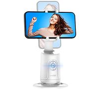Soporte de Seguimiento Facial, 360 ° Seguimiento Automático, Soporte para Palo de Selfie, No se Requiere App, Soporte para Teléfono para Tiktok, Facebook Live, videollamadas faciales(Blanco)
