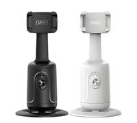Soporte de seguimiento facial automático, paquete de 2 soportes inteligentes para teléfono de reconocimiento facial y seguimiento de inteligencia artificial, rotación de 360 grados, seguimiento rápido