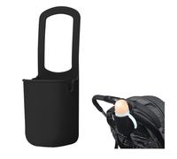 Soporte de silicona para bebidas para cochecito, soporte universal para tazas, adecuado para carros de bebé, silla de ruedas, andador, scooter, bicicletas, 1 paquete (negro)