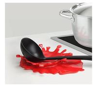 Soporte de silicona para cucharas con forma de ketchup, soporte para cucharas antisalpicaduras de Mustard Kitchen Cooking Aid, soporte para tazas
