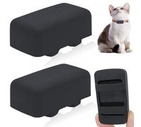 Soporte de silicona para mini rastreador Tractive Cat para collar de mascotas, negro, 2 paquetes