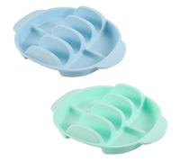 Soporte de Silicona para Tacos Juego de 2, Bandeja Servicio Reutilizable con Divisores, Apto Lavavajillas & Microondas para Tacos Blandos & Duros