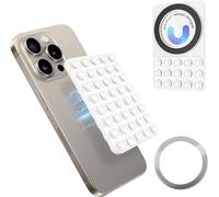Soporte de Silicona Ventosa para Móvil con Anillo Magnético - Móvil Antideslizante, Autoadhesivo - Soporte de Coche - Ventosa de Silicona para Todos los Modelos de Teléfono (Blanco)