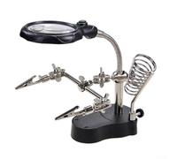 Soporte de soldador con iluminación LED dual y base resistente para una máxima estabilidad