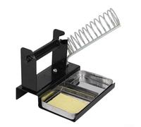 Soporte de soldador de doble posición para organizar hierros primarios y de respaldo durante procesos de ensamblaje electrónico de varios pasos