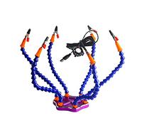 Soporte de soldador de tercera mano con 6 brazos flexibles, herramienta de ventilador USB para proyectos electrónicos de bricolaje