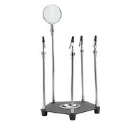 Soporte de Soldadura de Cuello de Cisne Giratorio de 360 grados con Patas de Goma, Lente de Aumento y Pinzas de Cocodrilo, para Manualidades de Soldadura Electrónica