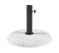 casa.pro Soporte de Sombrilla para Jardín Terraza con Base para Parasol Apto para Poste con Diámetro: 34/39/49/55 mm Estable Estilo Natural 45 x 6 cm Hormigón Plástico - Aspecto Grava, Blanco