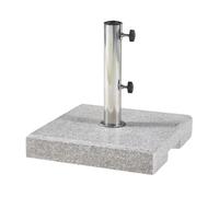 casa.pro Soporte de Sombrilla para Terraza con 2 Tornillos de Bloqueo Base para Parasol Apto para Poste con Diámetro: 25/32/38/49 mm Duradera Natural Rectangular Plástico Granito 38x38x7cm - Gris