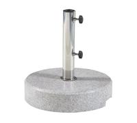 casa.pro Soporte de Sombrilla para Terraza con 2 Tornillos de Bloqueo Base para Parasol Apto para Poste con Diámetro: 25/32/38/49 mm Duradera Natural Plástico Redonda Granito Ø38x9cm - Gris