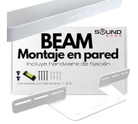 Soporte de Soundbar Soundbass para Sonos Beam, Compatible con la Soundbar Sonos Beam Generación 1 y 2, Incluye Todo el Hardware de Montaje Necesario, Soporte de Montaje, Blanco