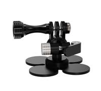 Soporte de succión para cámara deportiva, 3 abrazaderas, base adhesiva de cabeza esférica de 17 mm, se adapta a superficies curvas, capacidad de 300 g, soporte flexible de cámara para cascos de