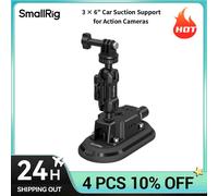 Soporte de Succión para Coche SmallRig 3 × 6 Pulgadas para Cámaras de Acción, Diseño Ovalado de Vacío, Succión Potente, Cabezales de Bola Dobles para DJI e Insta360