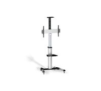 Soporte de Suelo AISENS para Monitor/TV de 37 -70 (con Rueda y Soporte para DVD) Color Plata - FT70TRE-037