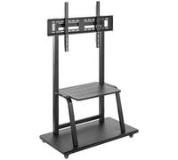 AISENS Soporte de suelo ECO con ruedas, bandeja para DVD para Monitor/TV 150Kg de 37-100, Negro