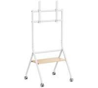 Soporte de suelo con ruedas para TV de 37-86 de 80 kg (blanco/madera) - AISENS