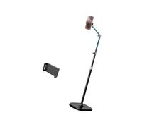 Soporte de suelo para teléfono que ahorra espacio, agarre seguro para teléfonos inteligentes, tabletas, ideal para uso en casa, estudio, video, ABS + brazo de suspensión de metal