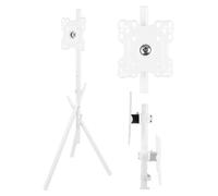 Soporte de Suelo para TV Maclean | 27-55 Pulgadas | Soporte Independiente | VESA 100x100-200x200 | Ajuste de Giro de ±45° | Capacidad de Carga de 60 kg | Organización de Cables (Blanco)