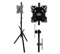 Soporte de Suelo para TV Maclean | 27-55 Pulgadas | Soporte Independiente | VESA 100x100-200x200 | Ajuste de Giro de ±45° | Capacidad de Carga de 60 kg | Organización de Cables (Negro)