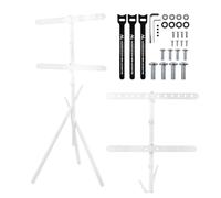 Soporte de Suelo para TV Maclean | 37-80 Pulgadas, Soporte Independiente | VESA 100x100-600x400 | Ajuste de Giro de ±45°, Capacidad de Carga de 60 kg | Organización de Cables (Blanco)