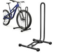Soporte de Suelo Relaxdays para Bicicletas, Acero Negro | neumáticos hasta 2,5", rueda delantera/trasera