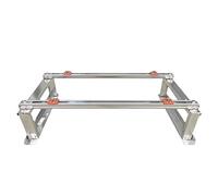 Soporte de Suelo Resistente para Aire Acondicionado Mini Split. Altura Ajustable. Estructura de Acero Duradera. Uso en Exteriores. Base Estable. Fácil instalación.