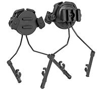 Soporte de suspensión para Auriculares tácticos, Adaptador de riel para Casco Airsoft para Auriculares Comtac (Negro)