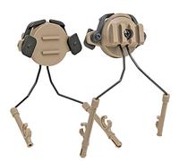Soporte de suspensión para Auriculares tácticos, Adaptador de riel para Casco Airsoft para Auriculares Comtac (Canela)