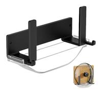 Soporte de tablero de corte montado en la pared, colgador de tabla de corte de metal de 7 pulgadas con gancho y bandeja de agua extraíble, organizador de placa vertical que ahorra espacio para c