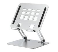Soporte de tableta de aluminio para escritorio con doble varilla ajustable, apto para tabletas de 4 a 12,8 pulgadas.