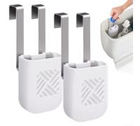 Soporte de tableta de limpieza para uso en depósito de inodoro con gancho inoxidable y forma de ahorro de espacio para mantenimiento continuo