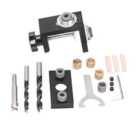 Soporte de taladro hardware jig 3 en 1 aluminio ajustable 0-52 mm con 3 brocas - guía para taladrar precisa, resistente y práctica para carpintería y bricolaje