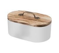 Soporte De Tampón Para El Baño - Caja De Almacenamiento De Tampones De Madera Con Tapas | Accesorios De Baño Decorativos Para SwaB Skedpins Medicina De La Mesa Del Gabinete Cosmético Fregadero De La C