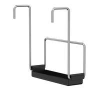 Soporte de tapa para cocinar, estante de almacenamiento de tapa de olla, soporte con fregadero de silicona para sartén para evitar manchas de agua en la encimera