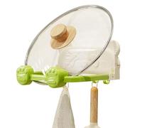 Soporte de tapa para sartén de pared, toallero para montaje en pared - Soporte de pared plegable para tapa de olla de cocina con | Estante para lavabo de baño No Pu