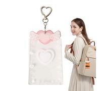 Soporte de tarjeta fotográfica, mangas con tarjeta de foto | Llavero de mangas fotocardas - Coste de la cadena clave transparente acrílico para mochila, bolso, saco de escuela