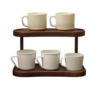 Soporte de taza de café,2-Tier Multi-funcional Shelf Organizador | User-Friendly Mug Display Rack -Strong And Stable Functional For Adults Family Kitchen Interior Tabletop Dormitory Coffee Bar