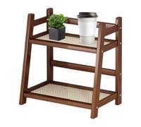 Soporte De Tazas De Café - Estante De Tazas De Encimera, Organizador De La Cafetería | Pantalla De Copa De Ratán De Falsa, Rejilla De Taza De Dos Niveles, Organizador De Bebidas De Escritorio Con Ganc