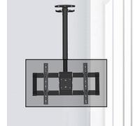 Soporte de techo ajustable para TV de 39 a 90 pulgadas, altura ajustable con gestión de cables, soporta 85 kg, se adapta a VESA de 600 x 400 mm, fácil instalación y diseño que ahorra espacio.