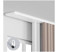 Soporte de techo corredizo de aluminio de doble riel resistente para divisor de habitaciones, diseño silencioso de 100 cm-500 cm, longitud ajustable, ideal para sala de estar y dormitorio (blanco, 370