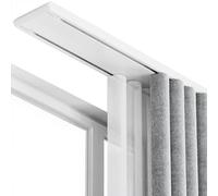 Soporte de techo de doble barra de aluminio de 2 carriles, deslizamiento silencioso para sala de estar y dormitorio, color blanco, 1,2 m - y Slish Drapery Solut