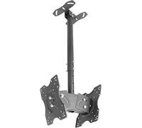 Soporte de techo de doble cara para TV inclinable y giratorio para pantallas de 2032 pulgadas, soporta hasta 27 kg, ideal para soluciones de entretenimiento en el hogar que ahorran espacio.